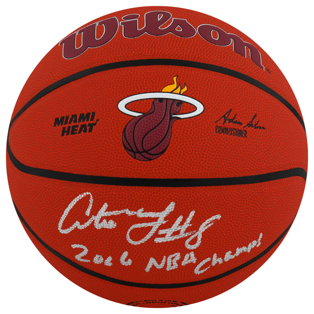 Antoine Walker Signed Wilson Miami Heat Logo NBA Basketball w/2006 NBA Champs