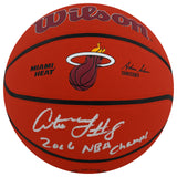 Antoine Walker Signed Wilson Miami Heat Logo NBA Basketball w/2006 NBA Champs