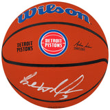 Ben Wallace Signed Detroit Pistons Logo Wilson NBA Basketball