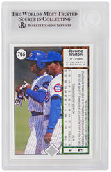 Jerome Walton Signed Chicago Cubs 1989 Upper Deck Rookie Baseball Card #765 w/1989 NL ROY - (Beckett Encapsulated)