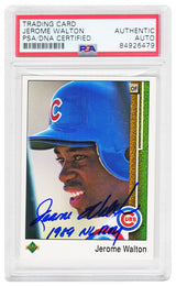 Jerome Walton Signed Chicago Cubs 1989 Upper Deck Rookie Baseball Card #765 w/1989 NL ROY - (PSA Encapsulated)