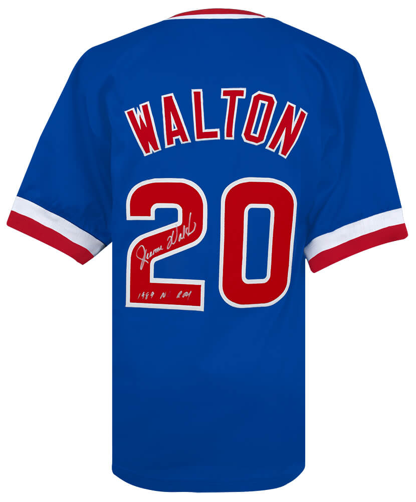 Jerome Walton Signed Blue Throwback Custom Baseball Jersey w/1989 NL ROY