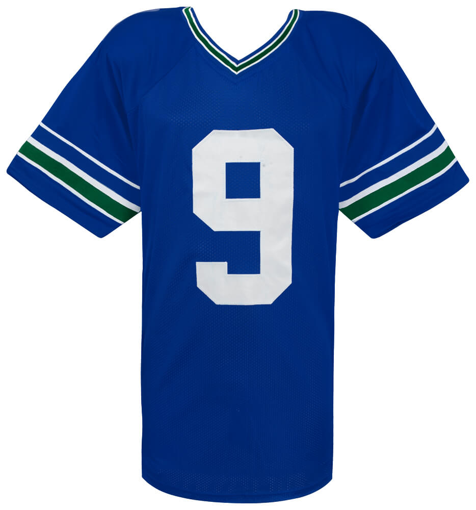 Kenneth Walker III Signed Blue Throwback Custom Football Jersey - (Beckett)