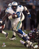 Chris Warren Signed Seattle Seahawks White Jersey Action 16x20 Photo w/3x Pro Bowl