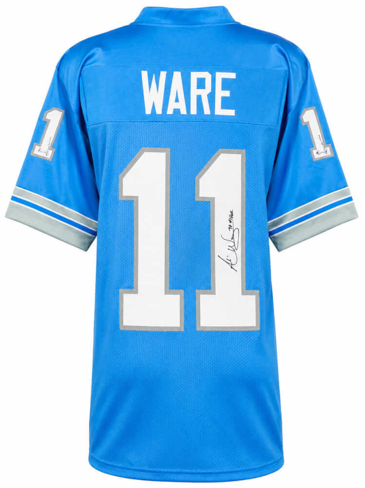 Andre Ware Signed Blue Custom Football Jersey w/90 #1 Pick