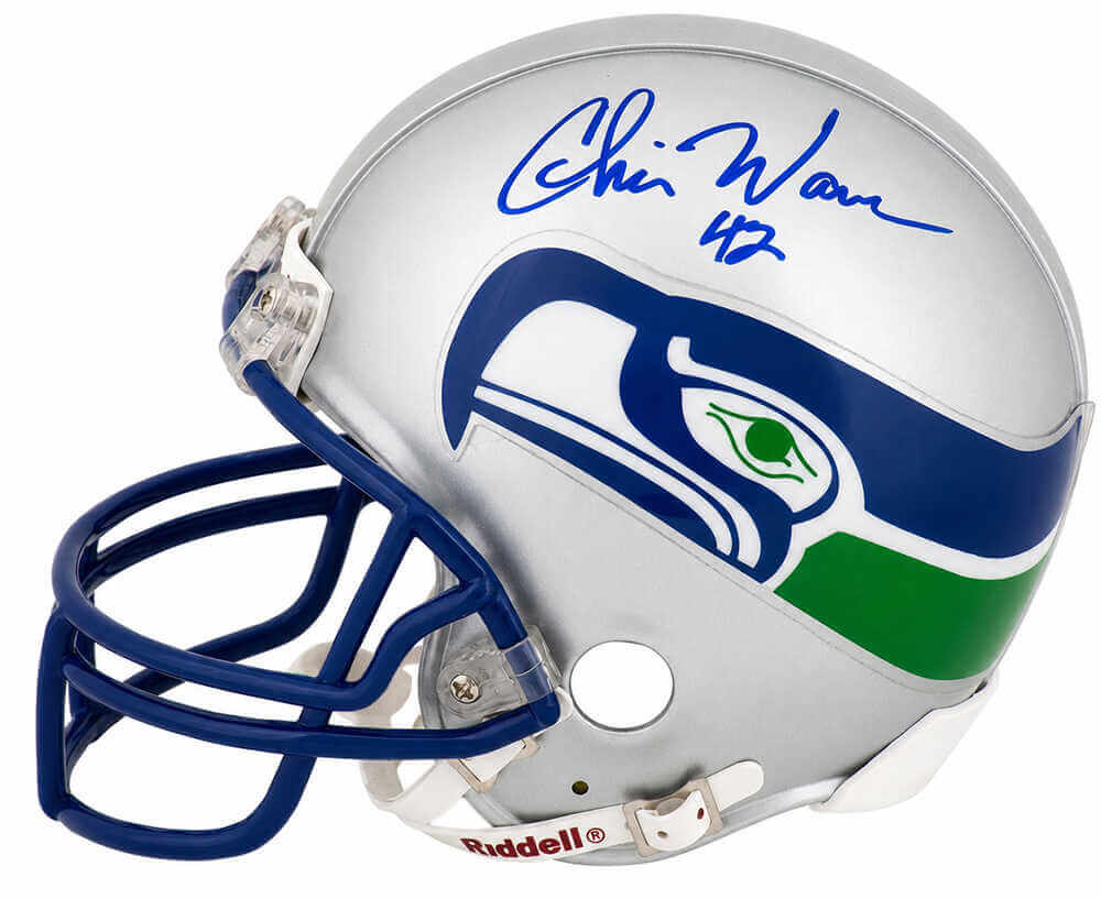 Chris Warren Signed Seattle Seahawks Throwback Riddell (VSR4) Mini Helmet