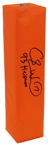 Charlie Ward Signed BSN Orange Endzone Football Pylon w/93 Heisman