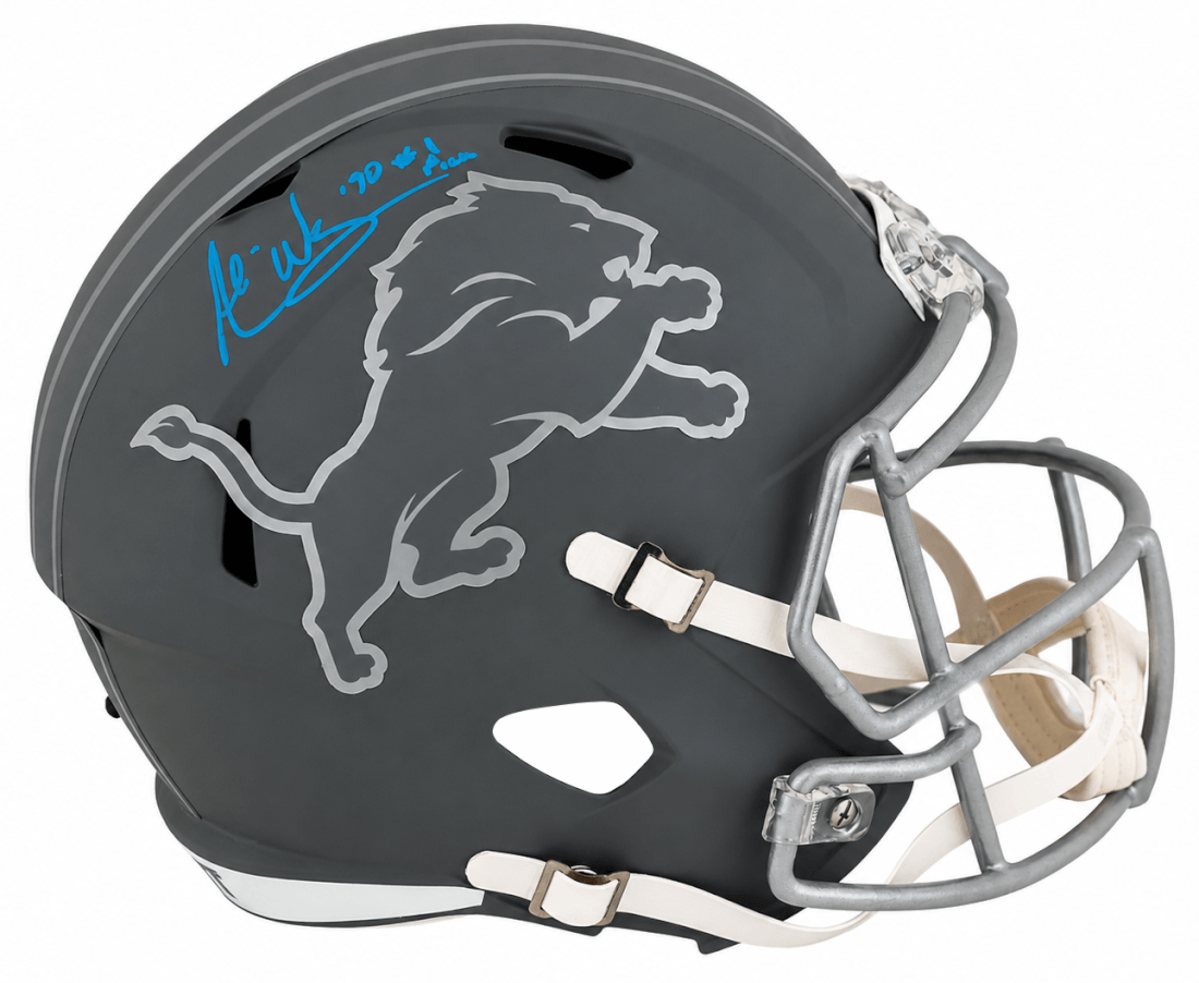 Andre Ware Signed Detroit Lions SLATE Riddell Full Size Speed Replica Helmet w/90 #1 Pick