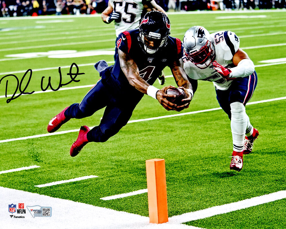 Deshaun Watson Signed Houston Texans Diving For Endzone 8x10 Photo (Fanatics)