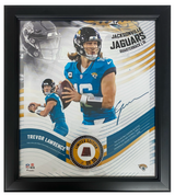 Trevor Lawrence Framed Jacksonville Jaguars Version 2 15" x 17" Game Used Football Collage LE 50