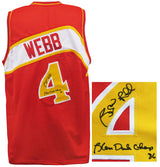 Spud Webb Signed Red Throwback Custom Basketball Jersey w/Slam Dunk Champ '86