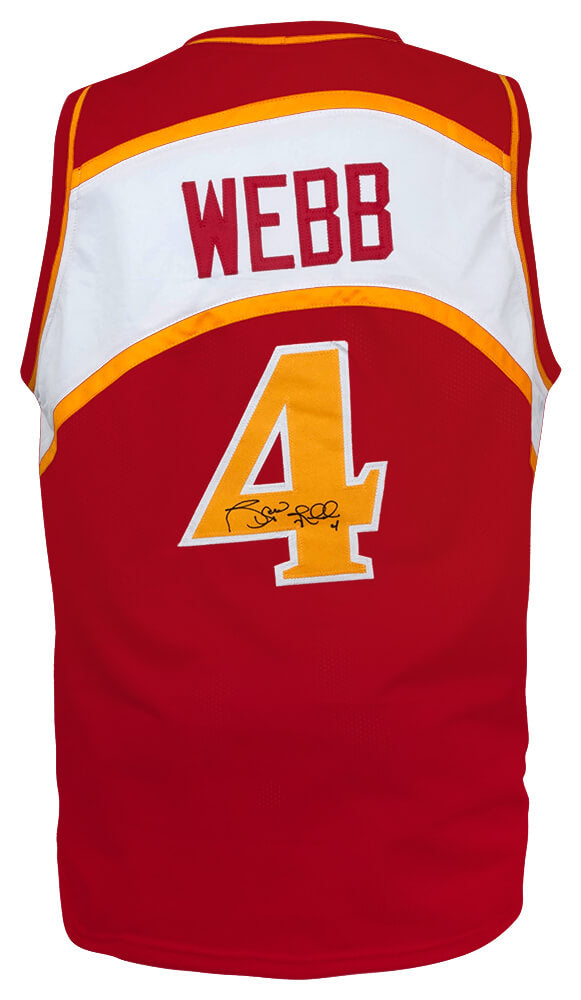 Spud Webb Signed Red Throwback Custom Basketball Jersey