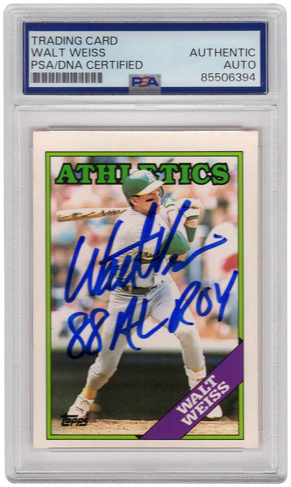Walt Weiss Signed 1988 Topps Traded Rookie Baseball Card #126T w/88 AL ROY - (PSA Encapsulated)