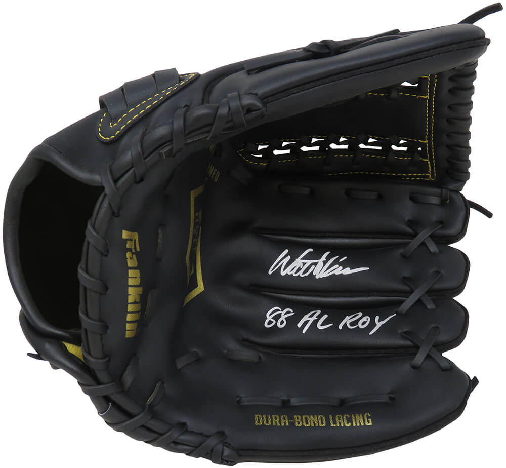 Walt Weiss Signed Franklin FlexMaster Black Baseball Fielders Glove w/88 AL ROY