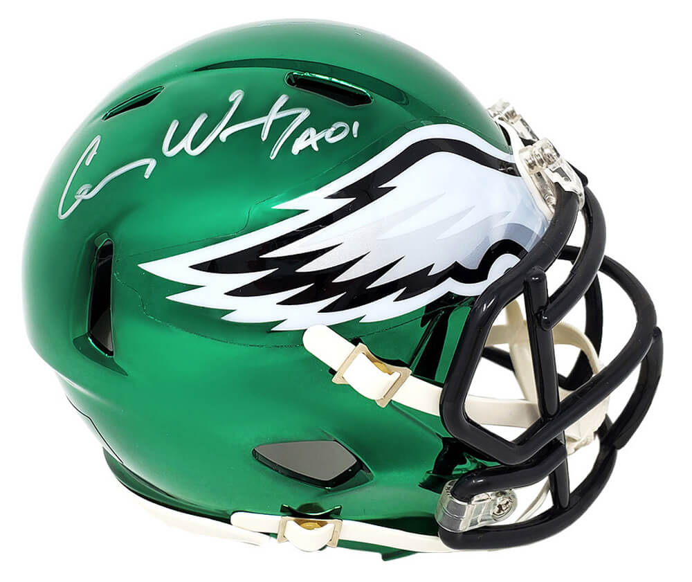 Carson Wentz Signed Philadelphia Eagles Chrome Riddell Speed Mini Helmet
