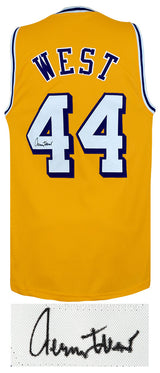Jerry West Signed Gold Custom Basketball Jersey