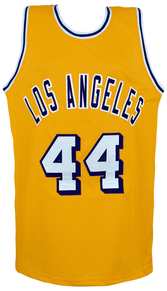 Jerry West Signed Gold Custom Basketball Jersey