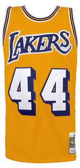 Jerry West Signed Los Angeles Lakers Gold 1971-72 Throwback M&N Swingman Basketball Jersey