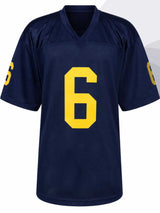 Tyrone Wheatley Signed Navy Custom College Football Jersey