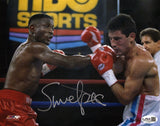 Pernell 'Sweet Pea' Whitaker Signed Boxing Red Trunks Punching Action 8x10 Photo - (JSA)