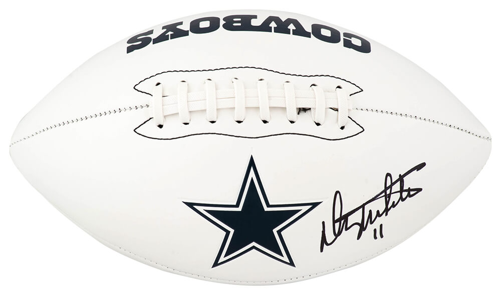 Danny White Signed Dallas Cowboys Logo Franklin White Football