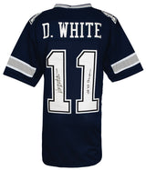 Danny White Signed Navy Custom Football Jersey w/SB XII Champs