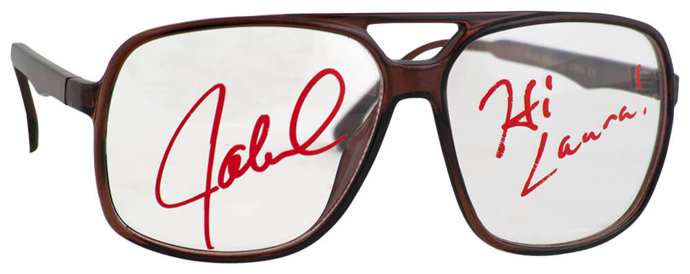 Jaleel White Signed (Steve Urkel) Brown Nerdy Oversized Big Frame Eye Glasses w/Hi Laura