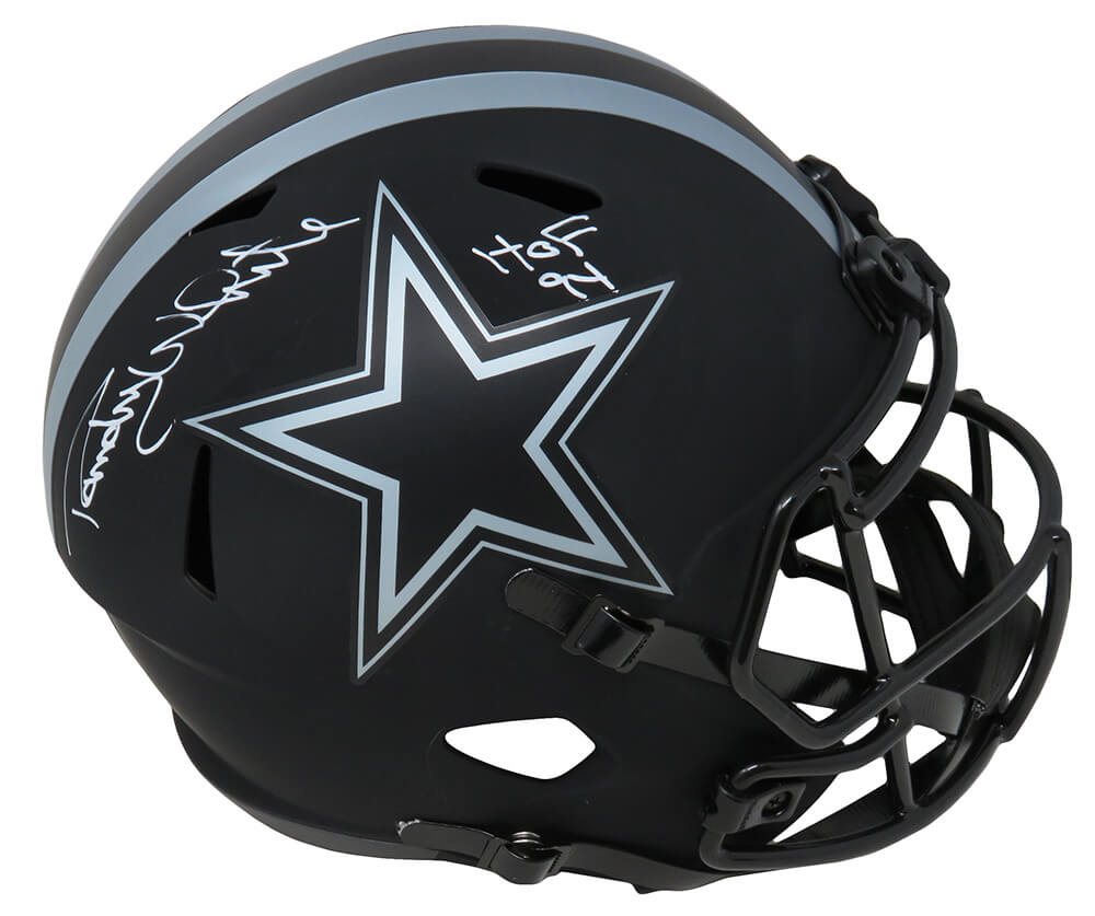 Randy White Signed Dallas Cowboys Eclipse Black Matte Riddell Full-Size Speed Replica Helmet w/HOF'94