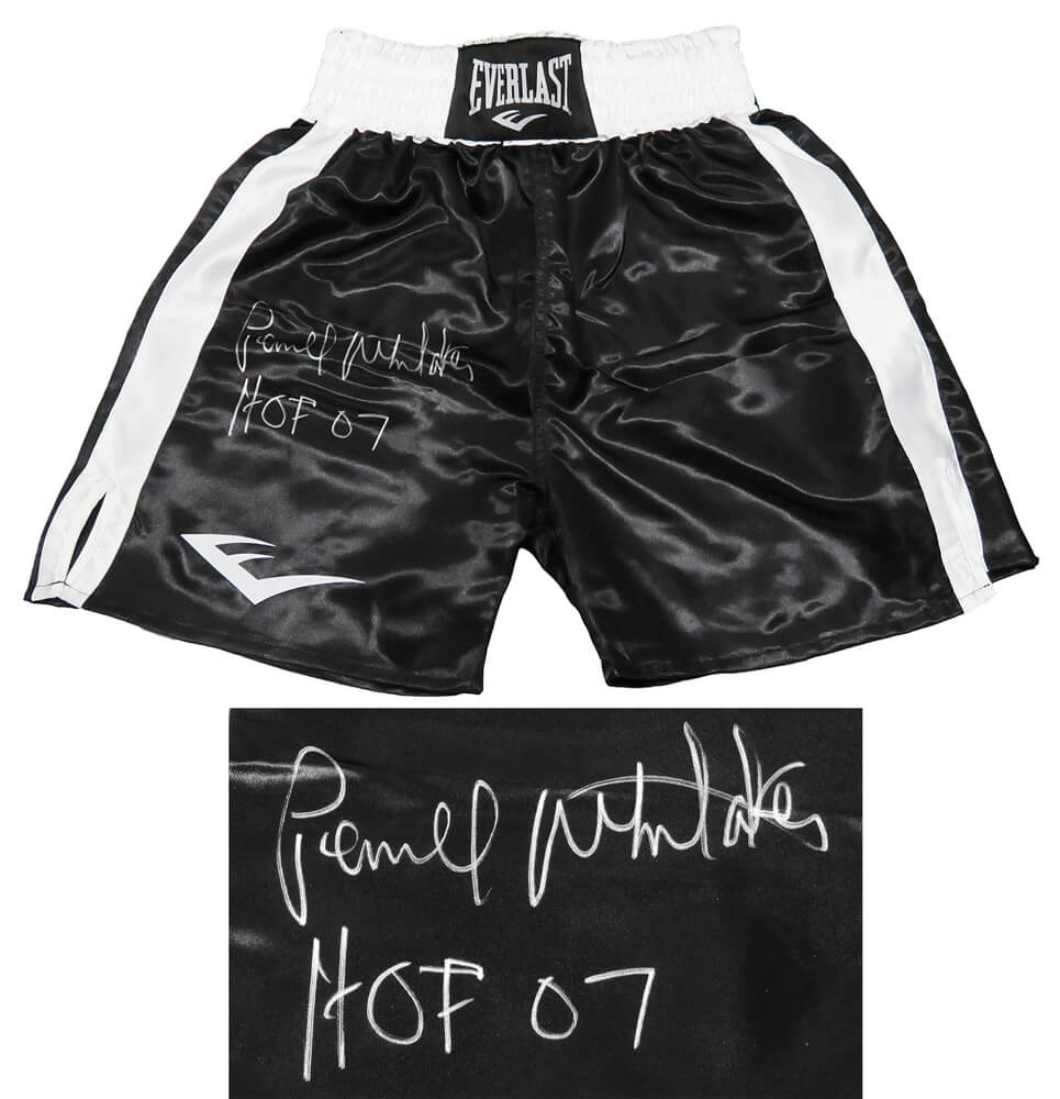 Pernell Whitaker Signed Everlast Black Boxing Trunks w/HOF'07