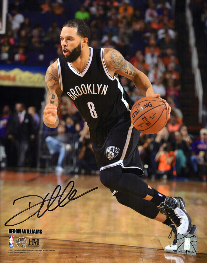 Deron Williams Signed Brooklyn Nets With Ball Action 8x10 Photo