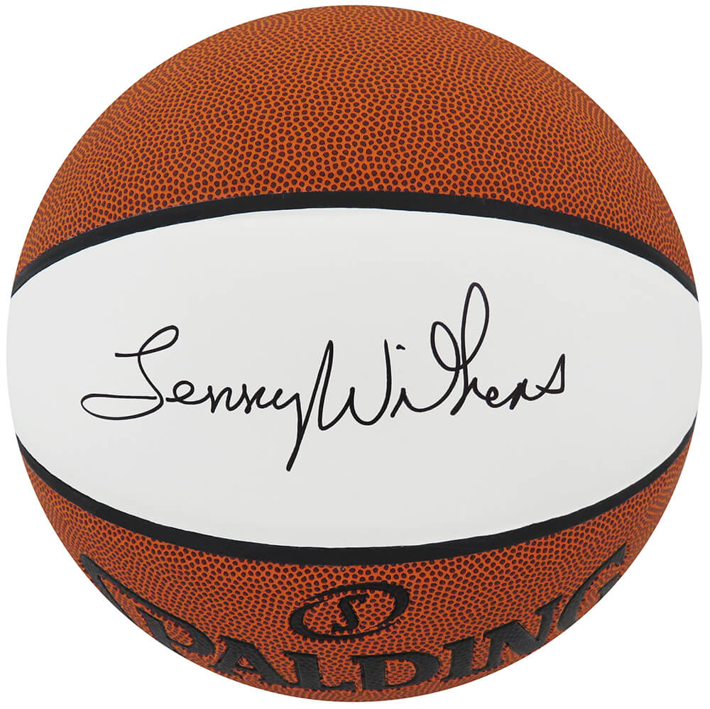Lenny Wilkens Signed Spalding White Panel Basketball