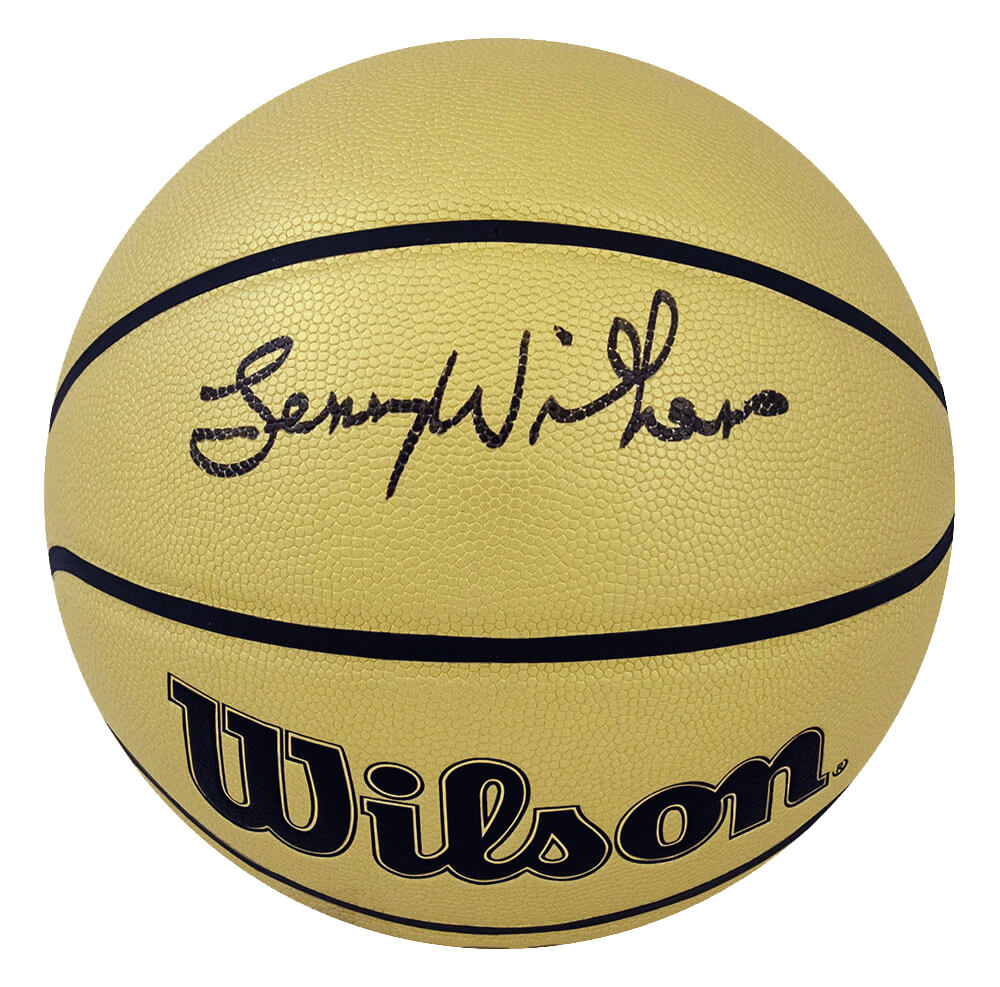 Lenny Wilkens Signed Wilson Gold Full Size NBA Basketball