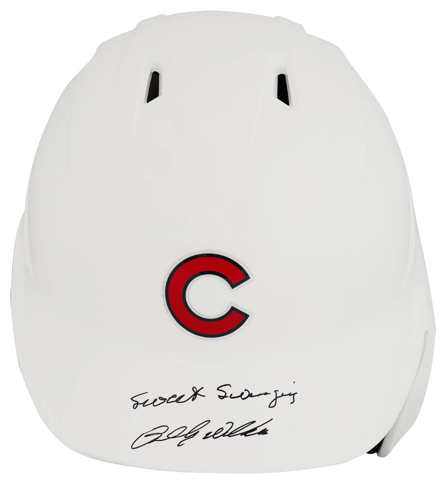 Billy Williams Signed Chicago Cubs White Chrome Rawlings Full Size Batting Helmet w/Sweet Swinging