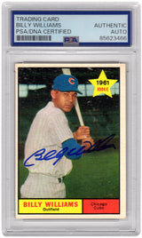 Billy Williams Signed Cubs 1961 Topps Rookie Baseball Card #141 - (PSA Encapsulated)