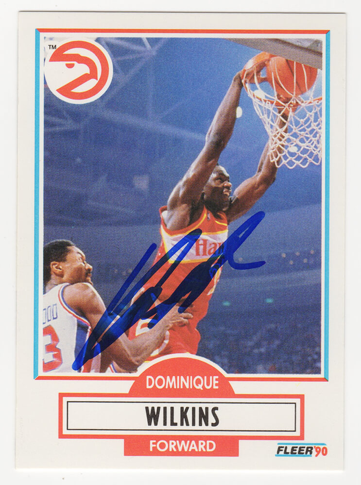 Dominique Wilkins Signed Atlanta Hawks 1990-91 Fleer Basketball Trading Card #6