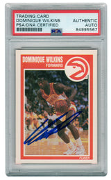 Dominique Wilkins Signed Atlanta Hawks 1989-90 Fleer Basketball Trading Card #7 - (PSA Encapsulated)
