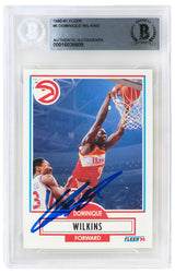 Dominique Wilkins Signed Atlanta Hawks 1990-91 Fleer Basketball Trading Card #6 - (Beckett Encapsulated)