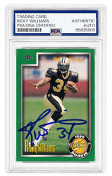 Ricky Williams Signe New Orleans Saints 1999 Score Football Rookie Card #222 - (PSA Encapsulated)