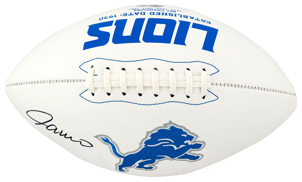 Jameson Williams Signed Detroit Lions Rawlings White Logo Football - (Beckett)