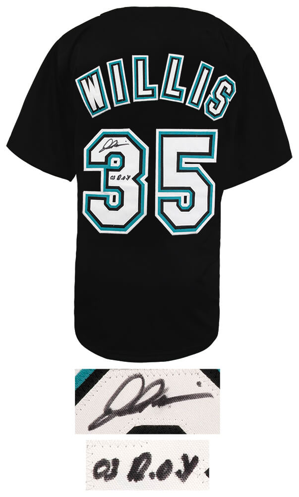 Dontrelle Willis Signed Black Custom Baseball Jersey w/03 ROY