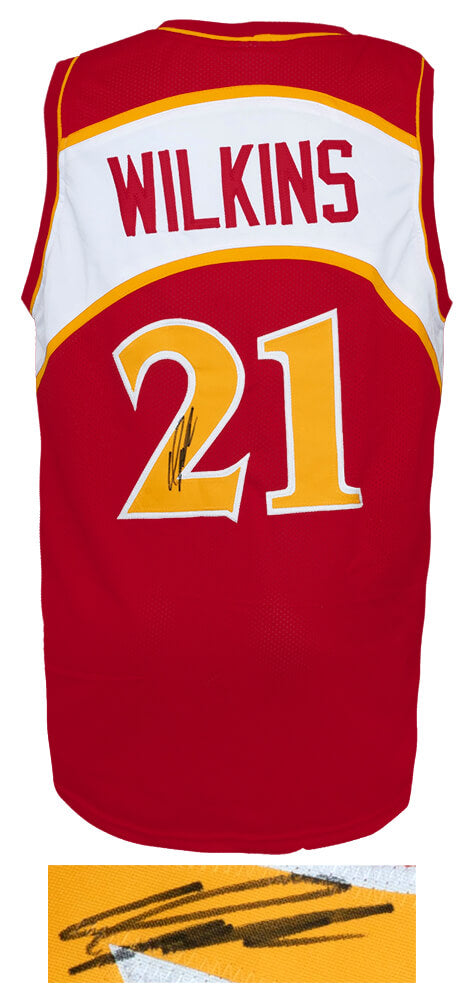 Dominique Wilkins Signed Red Throwback Custom Jersey