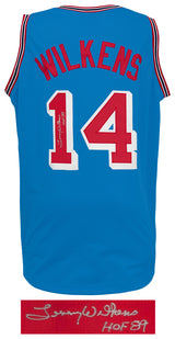 Lenny Wilkens Signed Blue Throwback Custom Basketball Jersey w/HOF'89