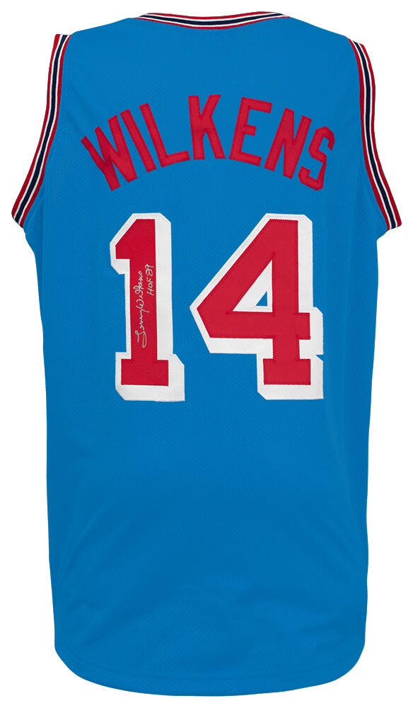 Lenny Wilkens Signed Blue Throwback Custom Basketball Jersey w/HOF'89