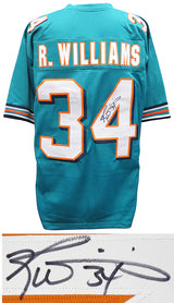 Ricky Williams Signed Teal Custom Football Jersey