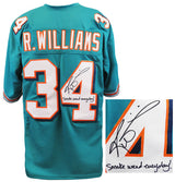 Ricky Williams Signed Teal Custom Jersey w/Smoke Weed Everyday