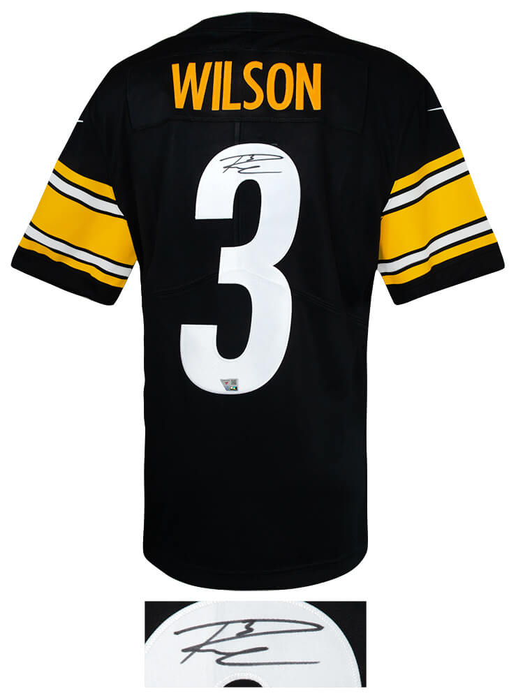Russell Wilson Signed Pittsburgh Steelers Nike Black Replica Football Jersey - (Fanatics)
