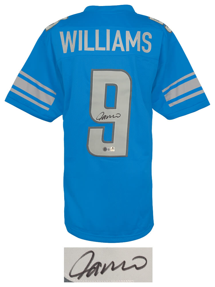Jameson Williams Signed Blue Custom Football Jersey - (Beckett)