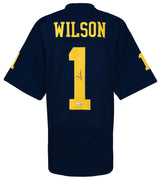 Roman Wilson Signed Navy Custom College Football Jersey (Beckett)