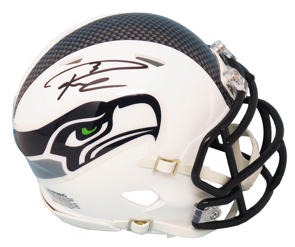 Russell Wilson Signed Seattle Seahawks Flat White Matte Riddell Speed Mini Helmet (Wilson Holo)