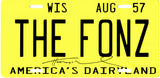 Henry Winkler Signed Fonz Wisconsin Yellow License Plate